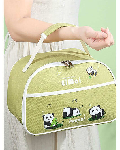 2D Panda Stainless Steel Lunch Box Set With Insulated Matching Lunch Bag For Kids & Adults | 1500 ml