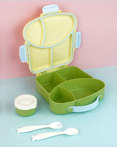 Bread Slice Fun Themed Kids Pastel Mint Lunch Box | 9 x 8 x 2 inches