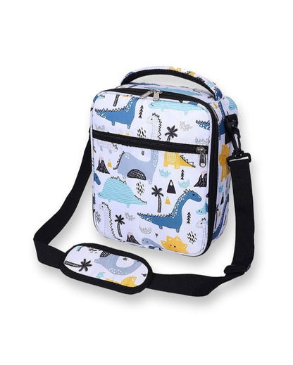 Rock Dino Stainless Steel Lunch Box with Matching Bag | 8 x 10 x 2 inches