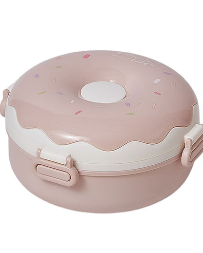 Donut Stainless Steel Lunch Box With Spoon & Fork  | 7 x 4 inches