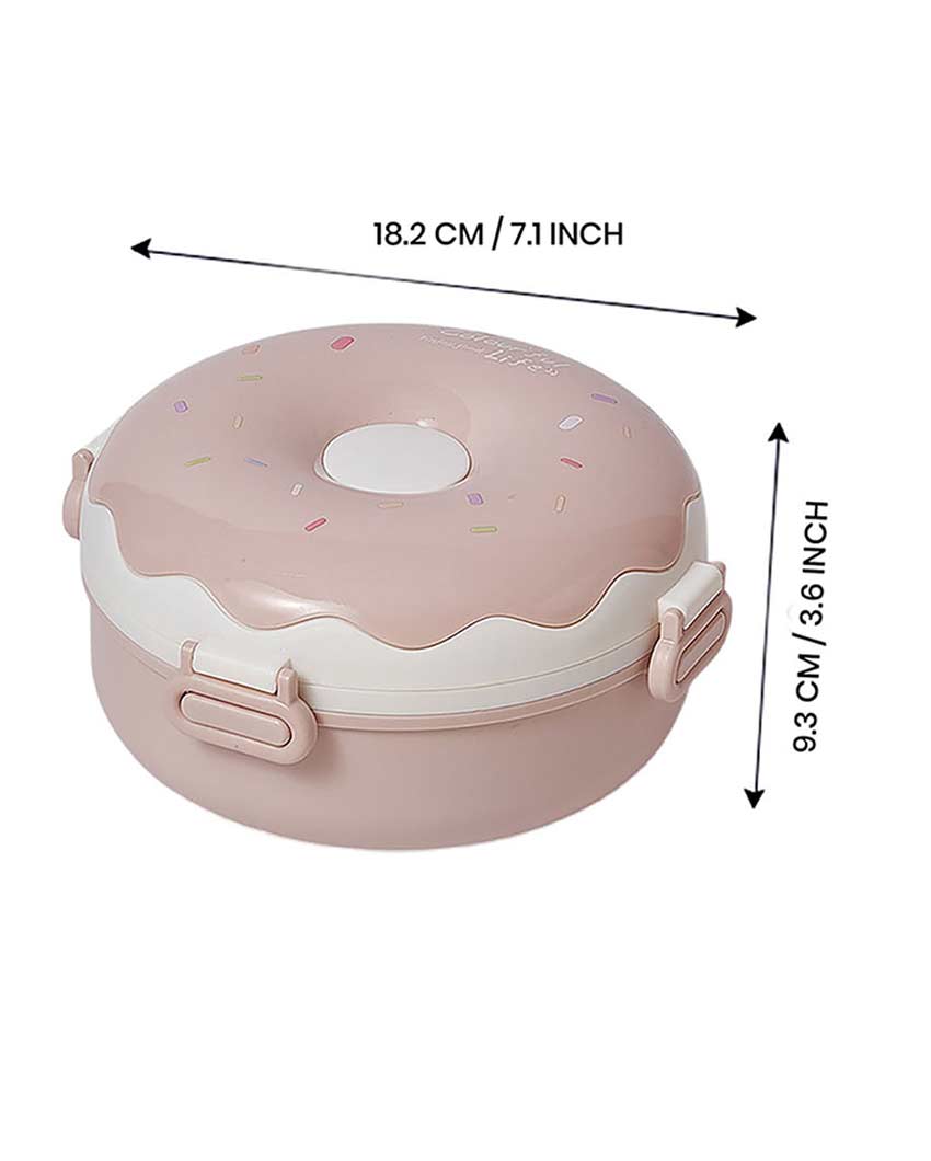 Donut Stainless Steel Lunch Box With Spoon & Fork  | 7 x 4 inches