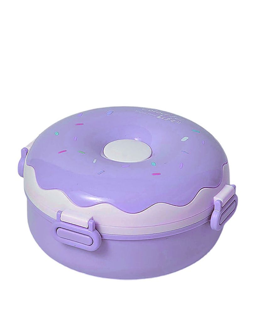 Donut Stainless Steel Lunch Box With Spoon & Fork  | 7 x 4 inches