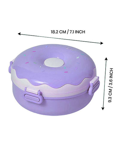 Donut Stainless Steel Lunch Box With Spoon & Fork  | 7 x 4 inches