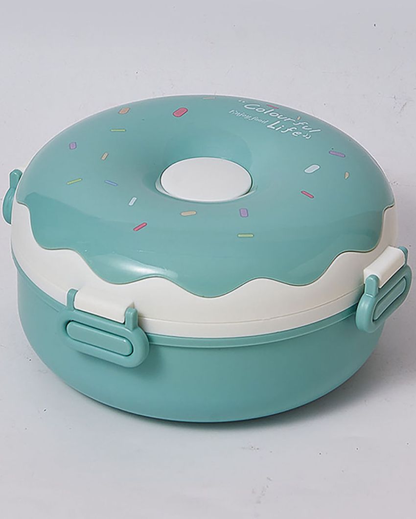 Donut Stainless Steel Lunch Box With Spoon & Fork  | 7 x 4 inches