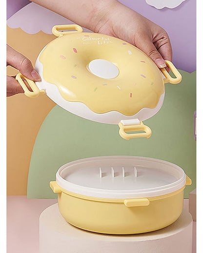 Donut Stainless Steel Lunch Box With Spoon & Fork  | 7 x 4 inches