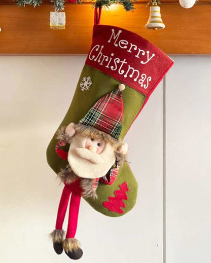 Classic Merry Christmas Santa Stocking | 22 x 10 x 5 inches