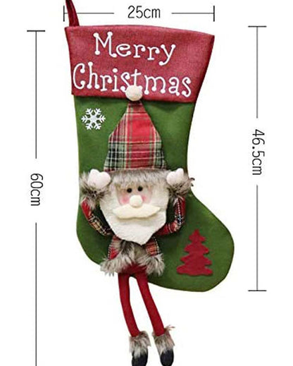 Classic Merry Christmas Santa Stocking | 22 x 10 x 5 inches