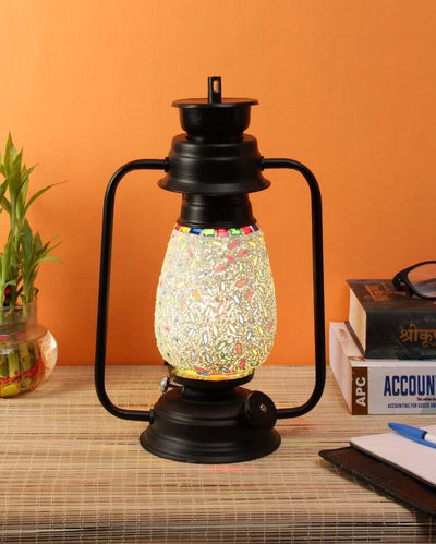 Eye-catchy Design Glass Lantern Table Lamp For Living Room and Bedroom | 8 x 7 x 12.5 inches