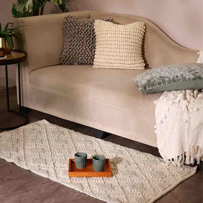 Luxe Pitloom White Polyester Rug