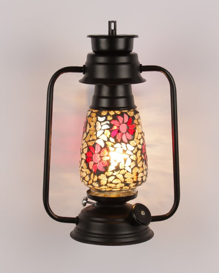 Blooming Shiny Glass Lantern Wall Lamp For Living Room and Bedroom | 8 x 7 x 12.5 inches