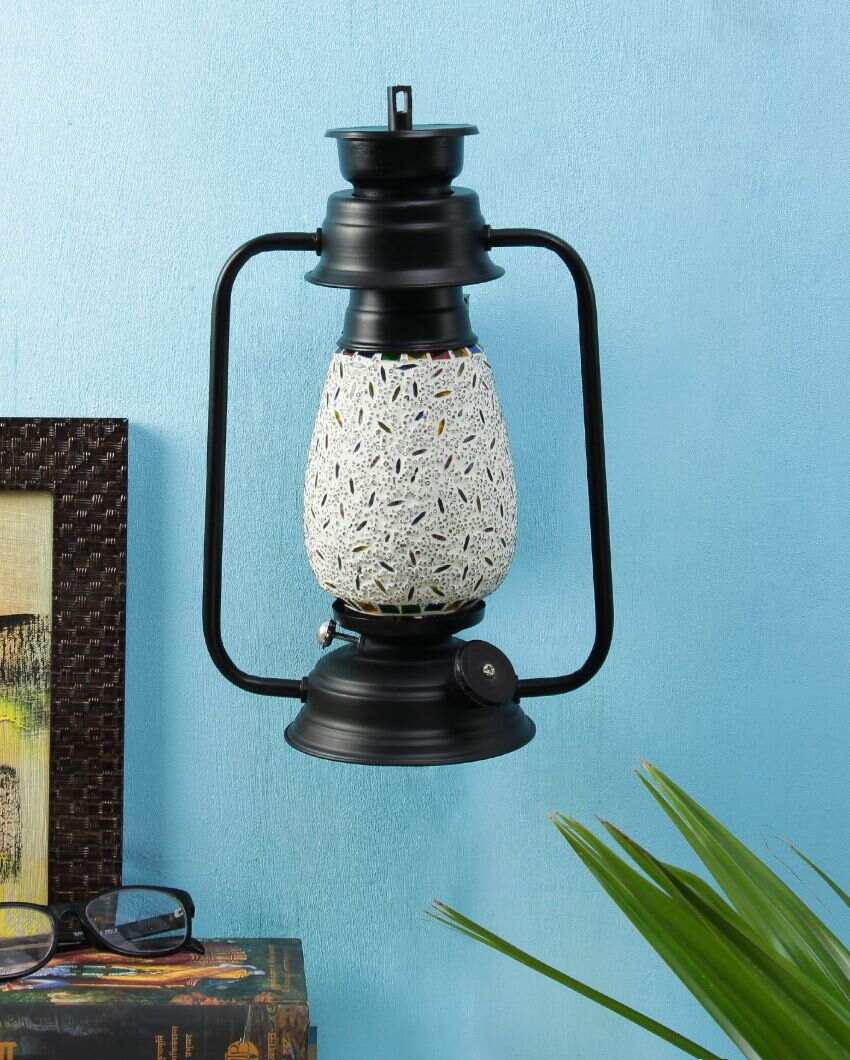 Eye-catchy Design Glass Lantern Wall Lamp For Living Room and Bedroom | 8 x 7 x 12.5 inches