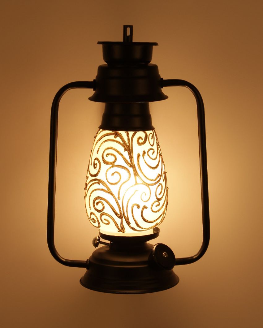 Wavy Seams Design Glass Lantern Wall Lamp For Living Room and Bedroom | 8 x 7 x 12.5 inches