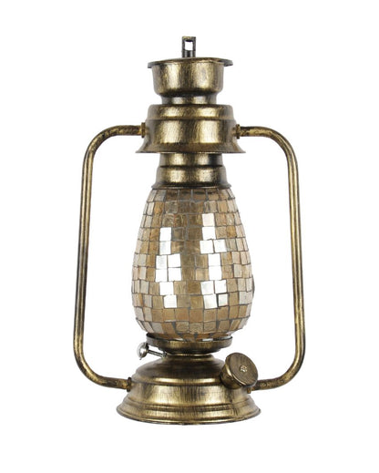 Mosaic Shiny Glass Lantern Wall Lamp For Living Room and Bedroom | 8 x 7 x 12.5 inches