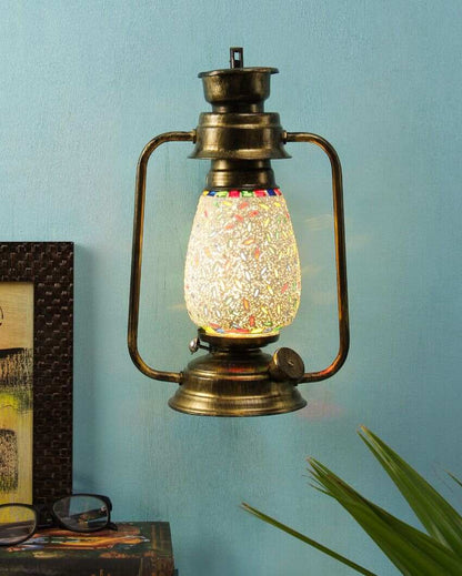 Eye-catchy Design Glass Lantern Wall Lamp For Living Room and Bedroom | 8 x 7 x 12.5 inches