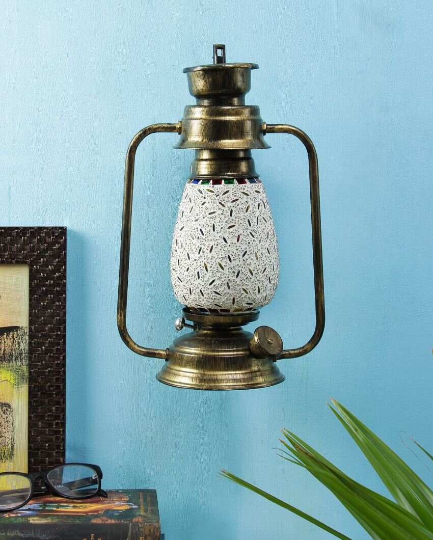 Eye-catchy Design Glass Lantern Wall Lamp For Living Room and Bedroom | 8 x 7 x 12.5 inches