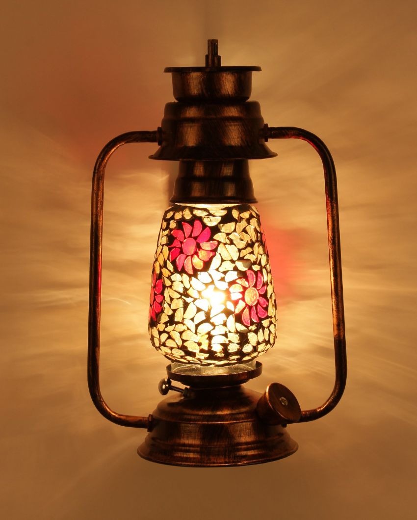 Blooming Shiny Glass Lantern Wall Lamp For Living Room and Bedroom | 8 x 7 x 12.5 inches