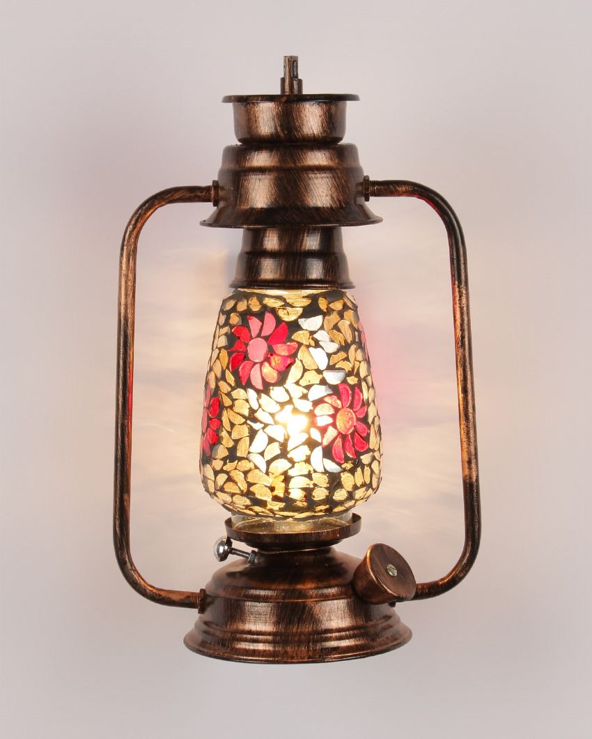 Blooming Shiny Glass Lantern Wall Lamp For Living Room and Bedroom | 8 x 7 x 12.5 inches