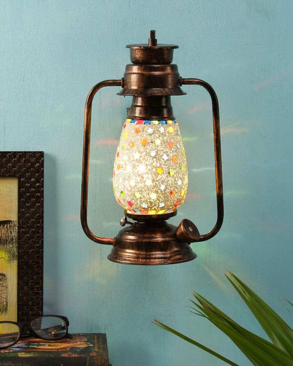 Stars Design Glass Lantern Wall Lamp For Living Room and Bedroom | 8 x 7 x 12.5 inches