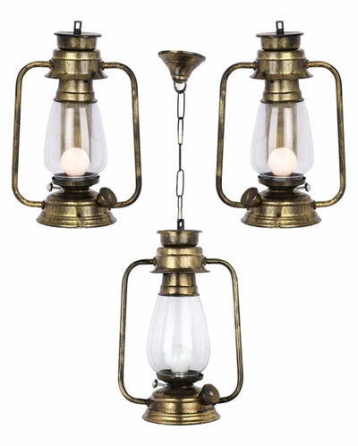 Timeless Kerosene Metal Hanging Lanterns | Set Of 3 | 8 x 5 x 28 inches
