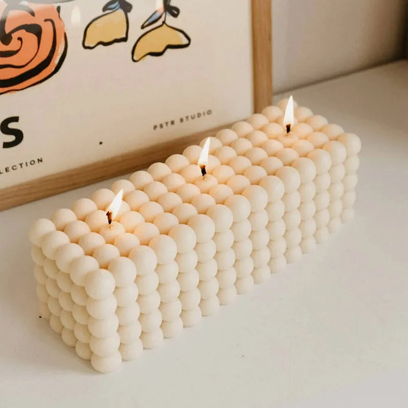 Extra Large Bubble Cube Candle  | Single | 11 x 3.4 x 4 inches