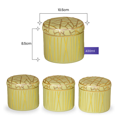 Food Preservation Airtight Green Food Storage Containers | 450ml | Set of 3 | 4 x 12 inches