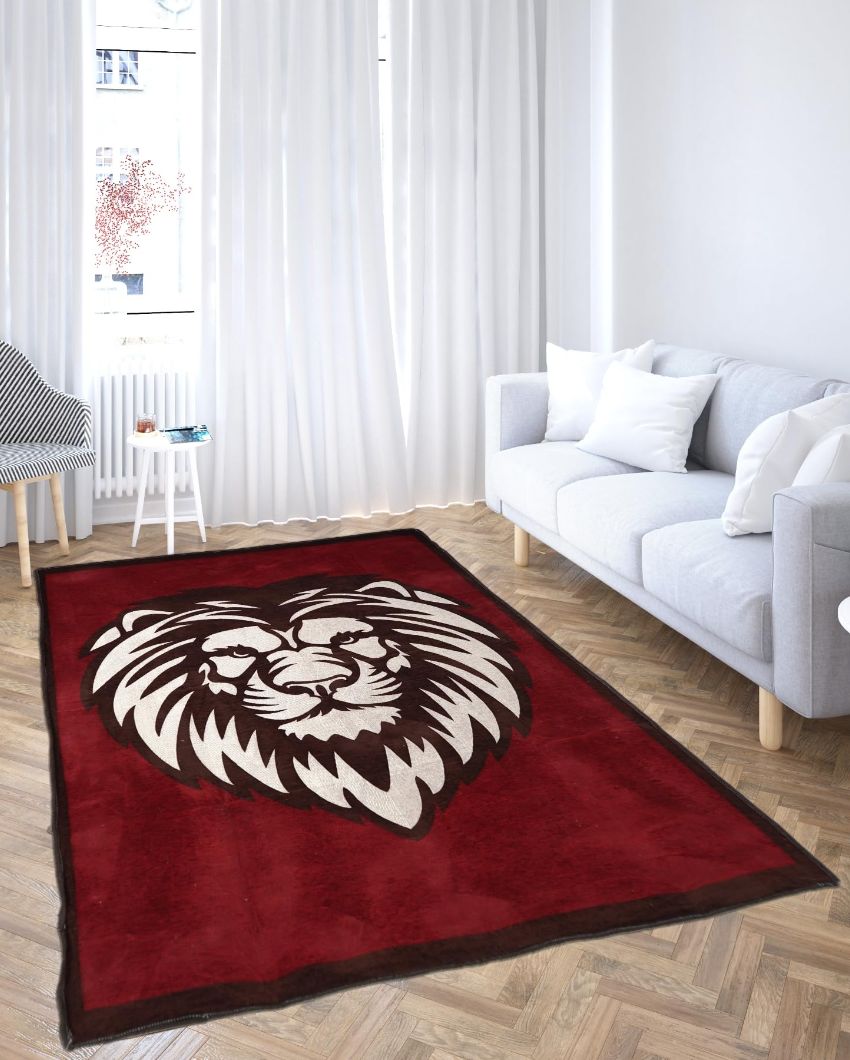Aquari Luxurious Velvet Touch Designer Carpet Red