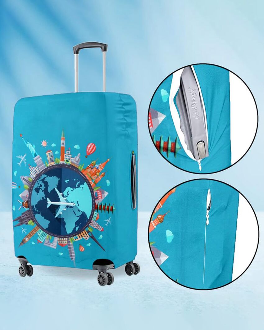 Only Luggage Cover | World Tour Washable Dust & Anti-Scratch Proof Suitcase Protector Trolley Cover | 20 x 16 x 8 inches