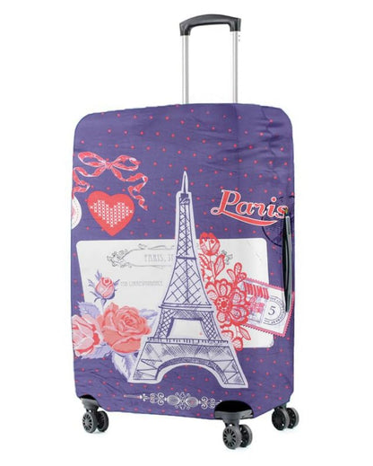 Only Luggage Cover | Eiffel Tower Washable Dust & Anti-Scratch Proof Suitcase Protector Trolley Cover | 20 x 16 x 8 inches