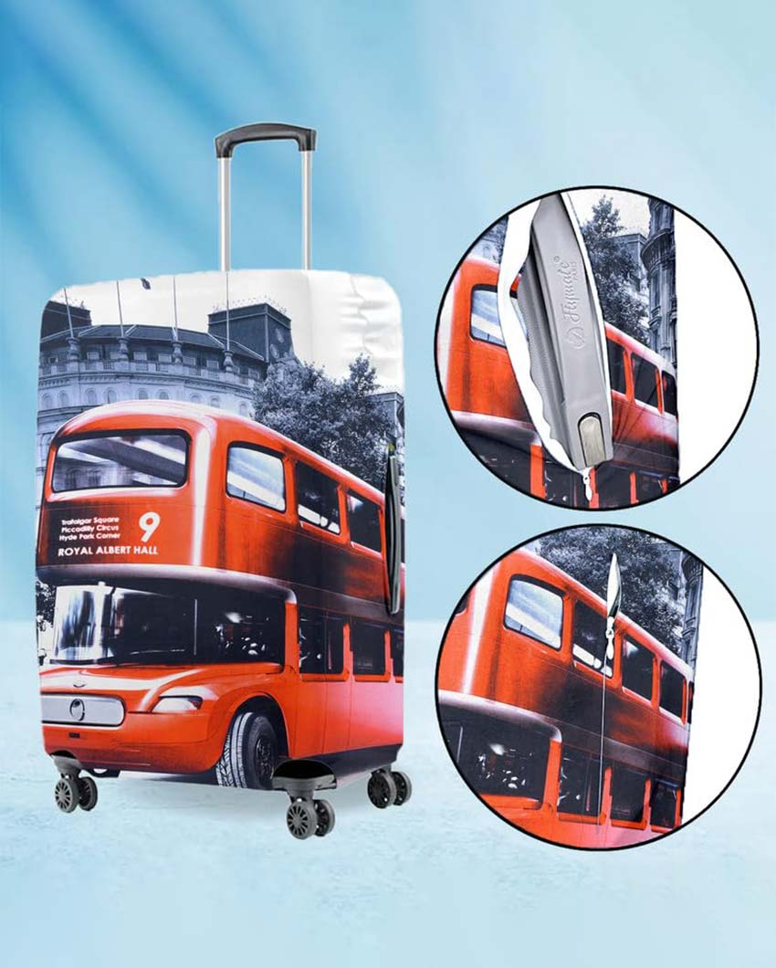 Only Luggage Cover | Red Bus Washable Dust & Anti-Scratch Proof Trolley Cover | 20 x 16 x 8 inches