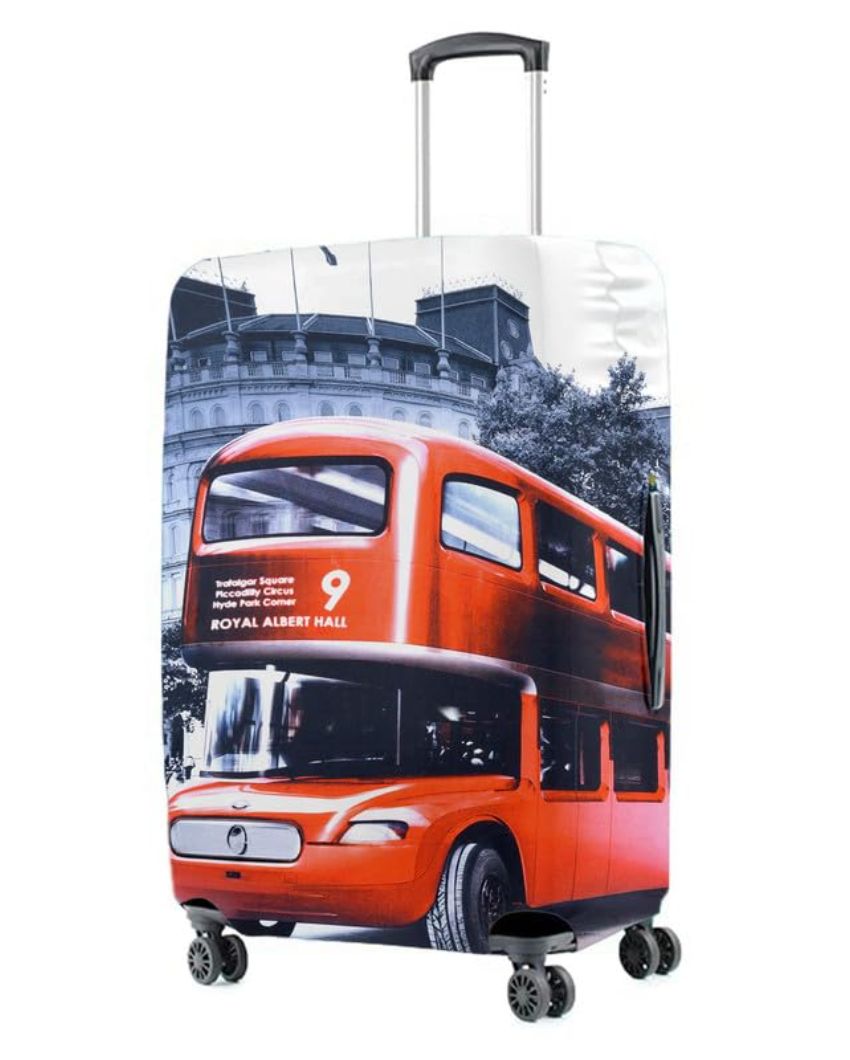 Only Luggage Cover | Red Bus Washable Dust & Anti-Scratch Proof Trolley Cover | 20 x 16 x 8 inches