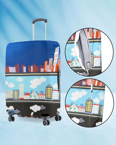 Only Luggage Cover | City Printed Washable Dust & Anti-Scratch Proof Trolley Cover | 20 x 16 x 8 inches