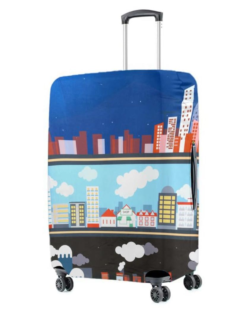 Only Luggage Cover | City Printed Washable Dust & Anti-Scratch Proof Trolley Cover | 20 x 16 x 8 inches