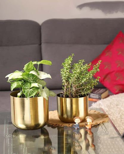 Luxe Metal Planters | Set Of 2 | Plant not included