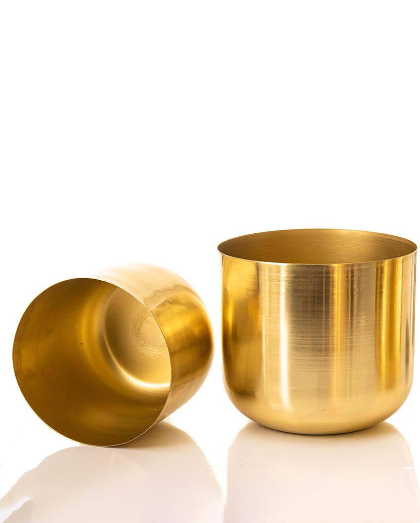 Luxe Metal Planters | Set Of 2 | Plant not included