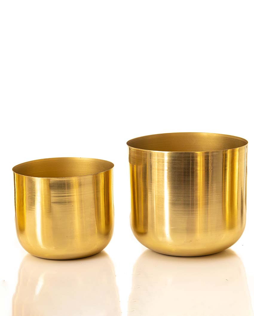 Luxe Metal Planters | Set Of 2 | Plant not included