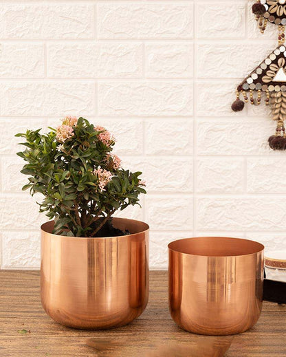 Luxe Metal Planters | Set Of 2 | Plant not included