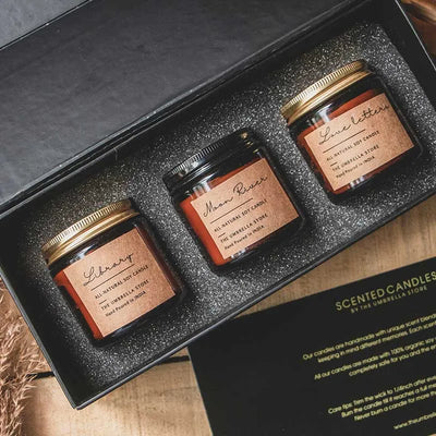 Luxe Gift Box | Set of 3 Scented Candles | 25 x 11 x 7.5 cm / 9.84 x 4.33 x 2.95 inches