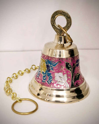 Pink Pooja Alumium Bell