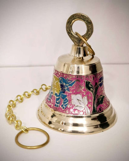 Pink Pooja Alumium Bell