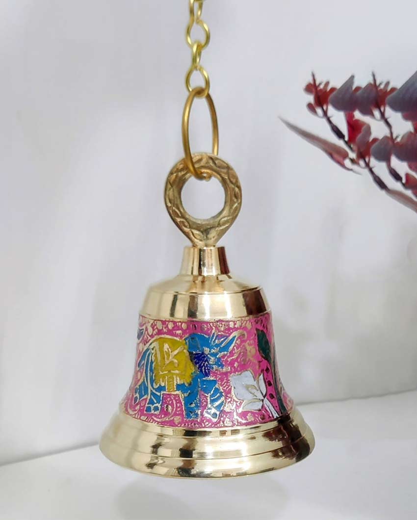 Pink Pooja Alumium Bell