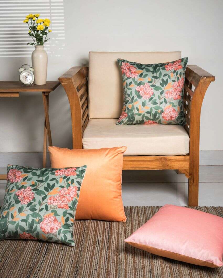 Madhumalati Velvet Cushion Covers | 16 x 16 inches