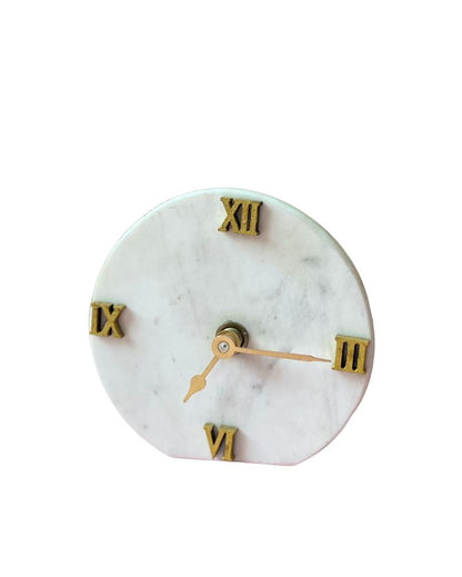 Decorative Round Marble Desktop Table Clock