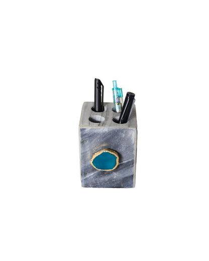 Agate Marble Pen Stand | 3 x 3 x 4 inches