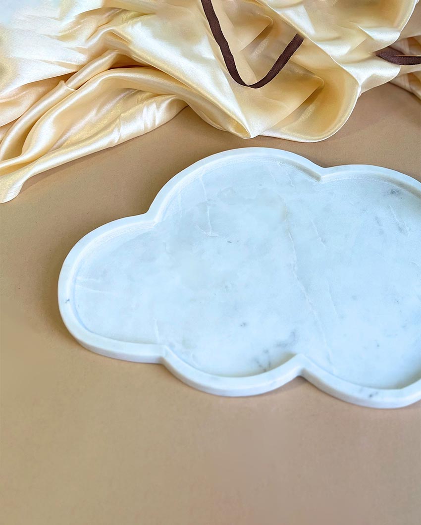 Premium Natural White Marble Serving Platter | 12 inches