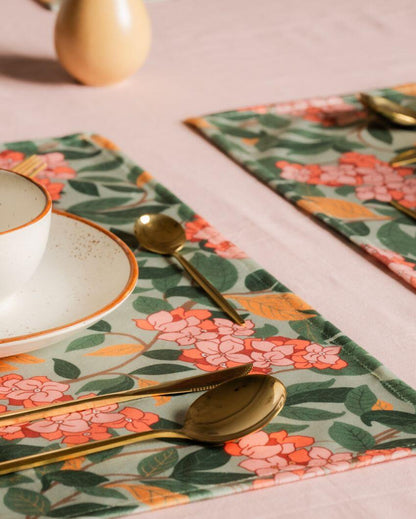 Madhumalati Printed Velvet Placemats | 13 x 19 inches