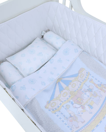 Carnival Blue Organic Cotton Cot Bedding Set | 42 x 42 inches