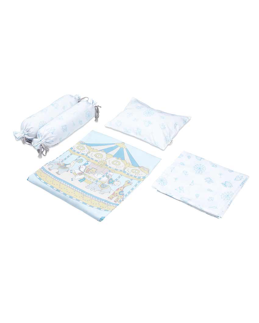 Carnival Blue Organic Cotton Cot Bedding Set | 42 x 42 inches