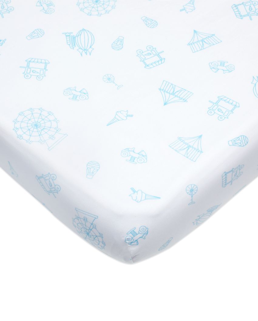 Carnival Blue Organic Cotton Cot Bedding Set | 42 x 42 inches