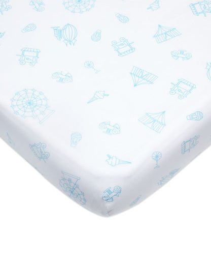 Carnival Blue Organic Cotton Cot Bedding Set | 42 x 42 inches