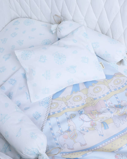 Carnival Blue Organic Cotton Cot Bedding Set | 42 x 42 inches